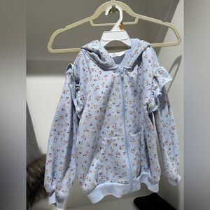 H&M Light Blue Floral Zip-Up
